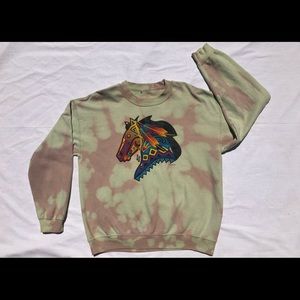 Southwestern bleached Crewneck sweater